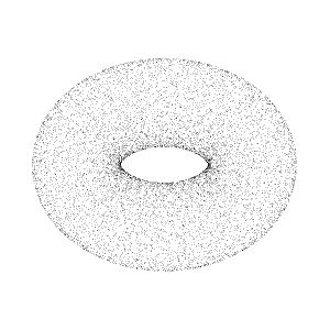 Point cloud of a spinning donut